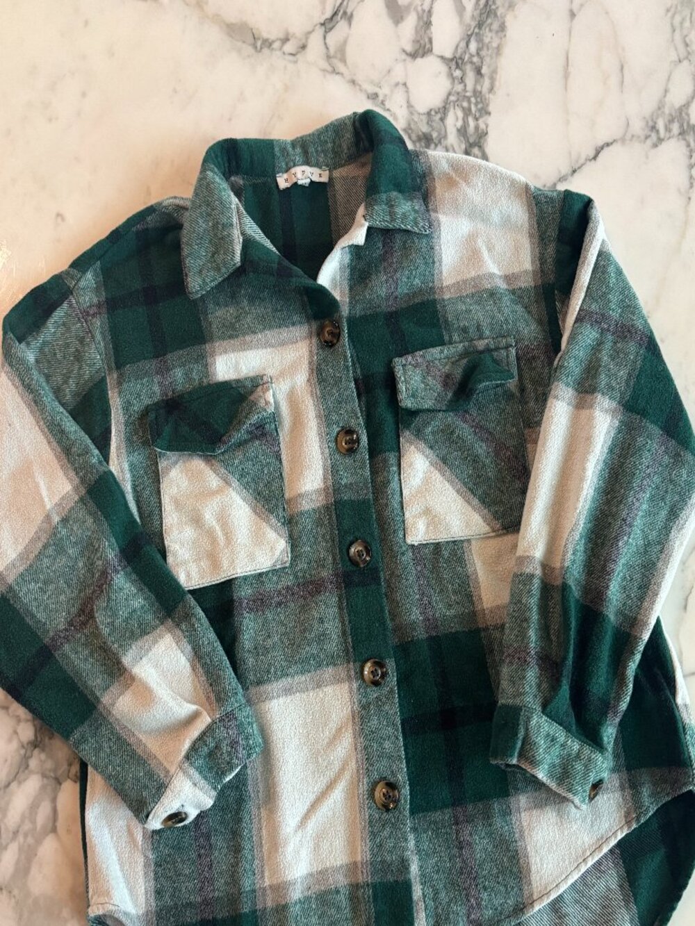 HYFVE Flannel Shacket Button-Down - M